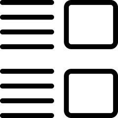 An arrangement of content with their briefing at left side