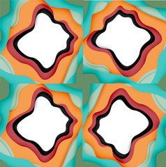 Abstract cut out abstract waves for web design. Color geometric pattern. Vector abstract geometric dynamic pattern frame