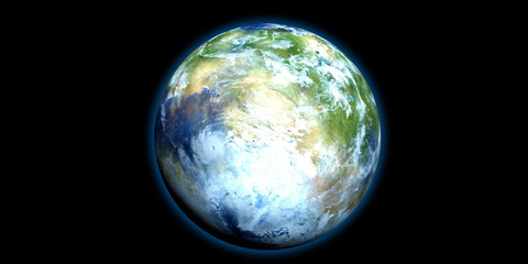 Exoplanet Extremely Detailed and Realistic High Resolution 3D illustration. Shot from Space. Elements of this image are furnished by NASA.