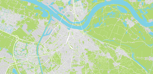 Urban vector city map of Nijmegen, The Netherlands