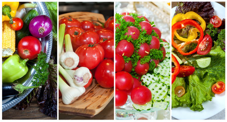 Collage of vegetables. Healthy food