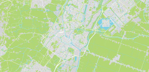 Urban vector city map of Alkmaar, The Netherlands