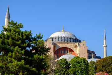Fototapeta na wymiar Istanbul, Turkey. Sultanahmet, view of the Hagia Sophia.