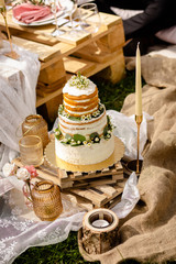 wedding cake with flowers