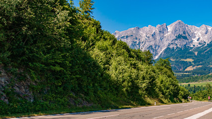 Fototapeta premium Beautiful alpine view near the famous Tennengebirge, Werfen, Salzburg, Austria