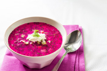 Holodnik - traditional Lithuanian (Russian, Ukrainian, Belorussian, Polish) cold beetroot soup