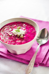 Holodnik - traditional Lithuanian (Russian, Ukrainian, Belorussian, Polish) cold beetroot soup