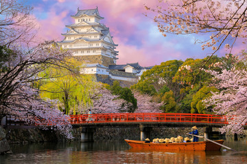 Himeji castle at sunset