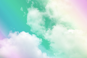 Bright sky and cloud colorful pink and blue pastel tone color.
