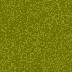 Seamless pattern. Vector olive branch.