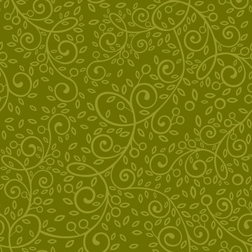 Seamless pattern. Vector olive branch. © Anna