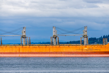 Fototapeta na wymiar Orange Tanker Ship Section