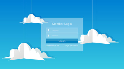 Login page. Vector illustration for your website