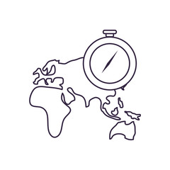 compass guide device with map continents