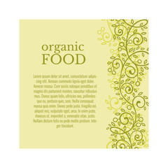 Flyer, booklet, poster, vector template. Olive branch in the background. Modern ecology green leaves design