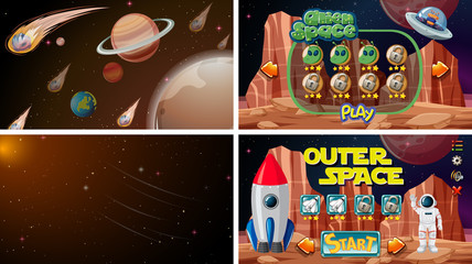 Fototapeta na wymiar Set of space games