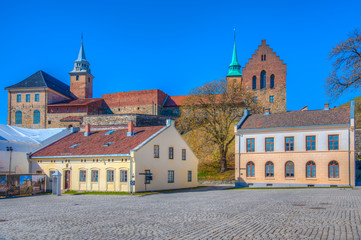 View of the Akershus fort in Oslo, Norway