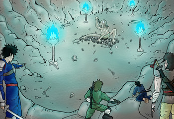 Imaginative cartoon characters drawing by hand