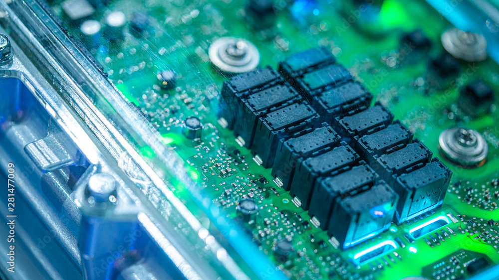 Poster electronic components mounted with computer circuit board