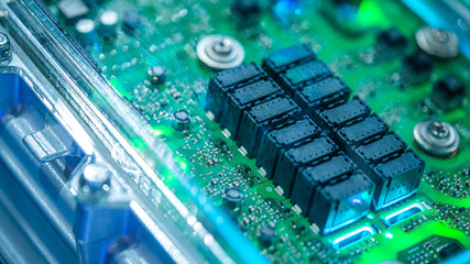 Electronic Components Mounted With Computer Circuit Board 