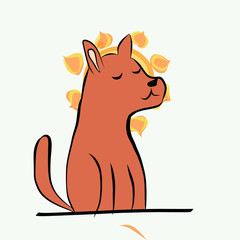 adorable, animal, brown, cartoon, character, cheerful, closed eyes, comic, cute, domestic, drawing, friendly, fun, funny, fur, happy, illustration, isolated, mammal, nature, pet, puppy, smile, tail, v