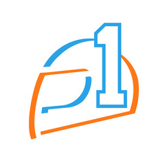 Racing helmet flat icon