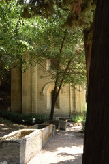 Ancient, roman necropolis Les Alyscamps in Arles, Provence, Southern France