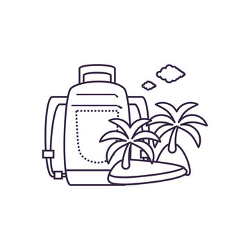 recommend clip art: island beach with travelbag isolated icon