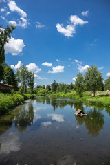 Fototapeta na wymiar River in the countryside