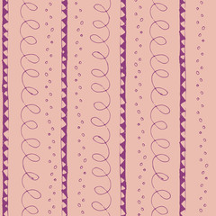 Vector seamless pattern with stripes in pink colors