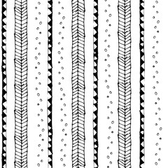 Vector seamless pattern with stripes in black and white colors