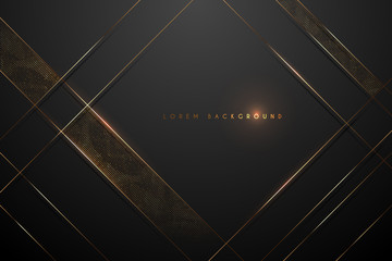 black and gold abstract background - obrazy, fototapety, plakaty