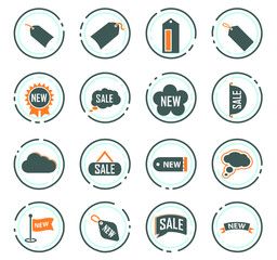 New stiker and label set icons