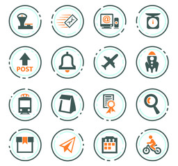 Post service icons set