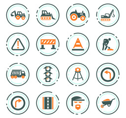 Road repair icon set