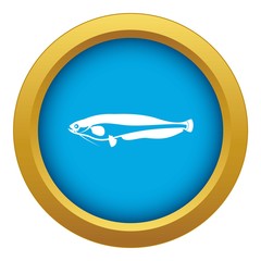 Atlantic mackerel, Scomber scombrus icon blue vector isolated on white background for any design