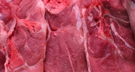 raw meat on the market