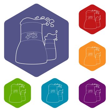 Cooling tower icon. Outline illustration of cooling tower vector icon for web