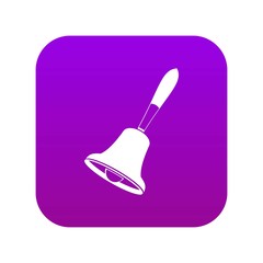 Bell icon digital purple for any design isolated on white vector illustration