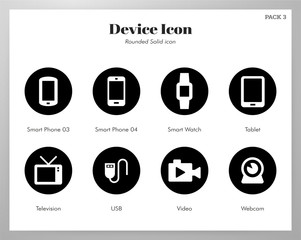 Device icons rounded solid pack