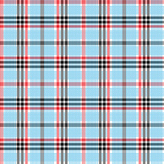 Red, black and blue textured checkered print pattern, on white, for textile/fabric