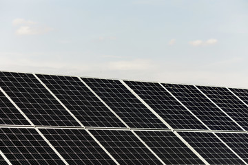 Solar panel in sunny day, alternative electricity source.