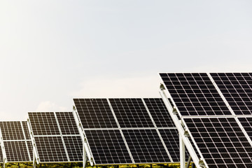 Solar panel in sunny day, alternative electricity source.