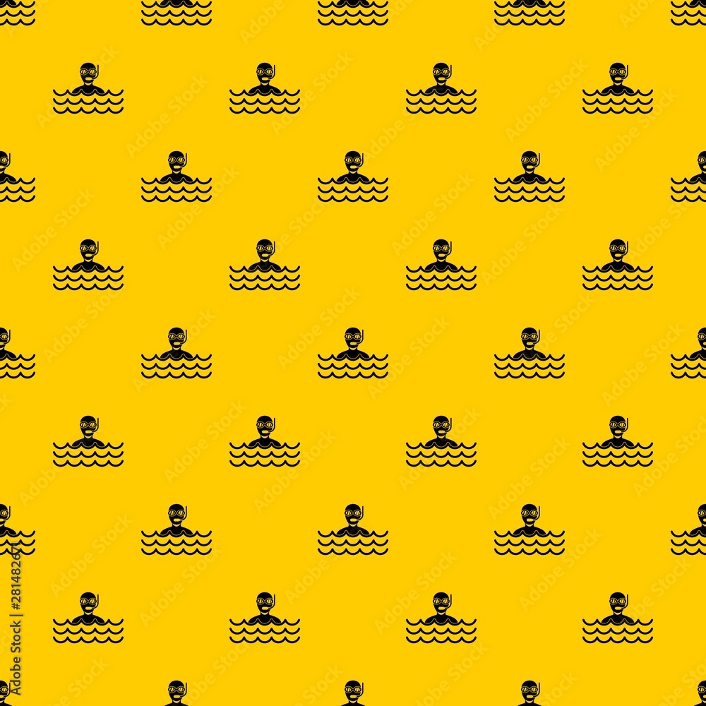 Poster man with scuba pattern seamless vector repeat geometric yellow for any design