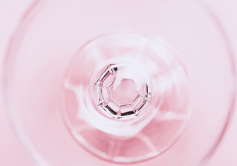 Macro photo of empty glass. Top view.