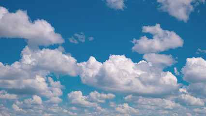 Fototapeta premium Blue sky with clouds in summer sunny day