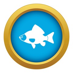 Fish icon blue vector isolated on white background for any design