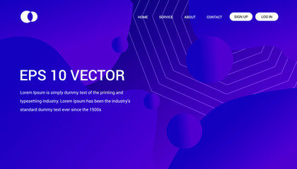 Fototapeta premium Asbtract background website Landing Page. Template for websites, or apps. Modern design.Blue. Abstract vector style. 