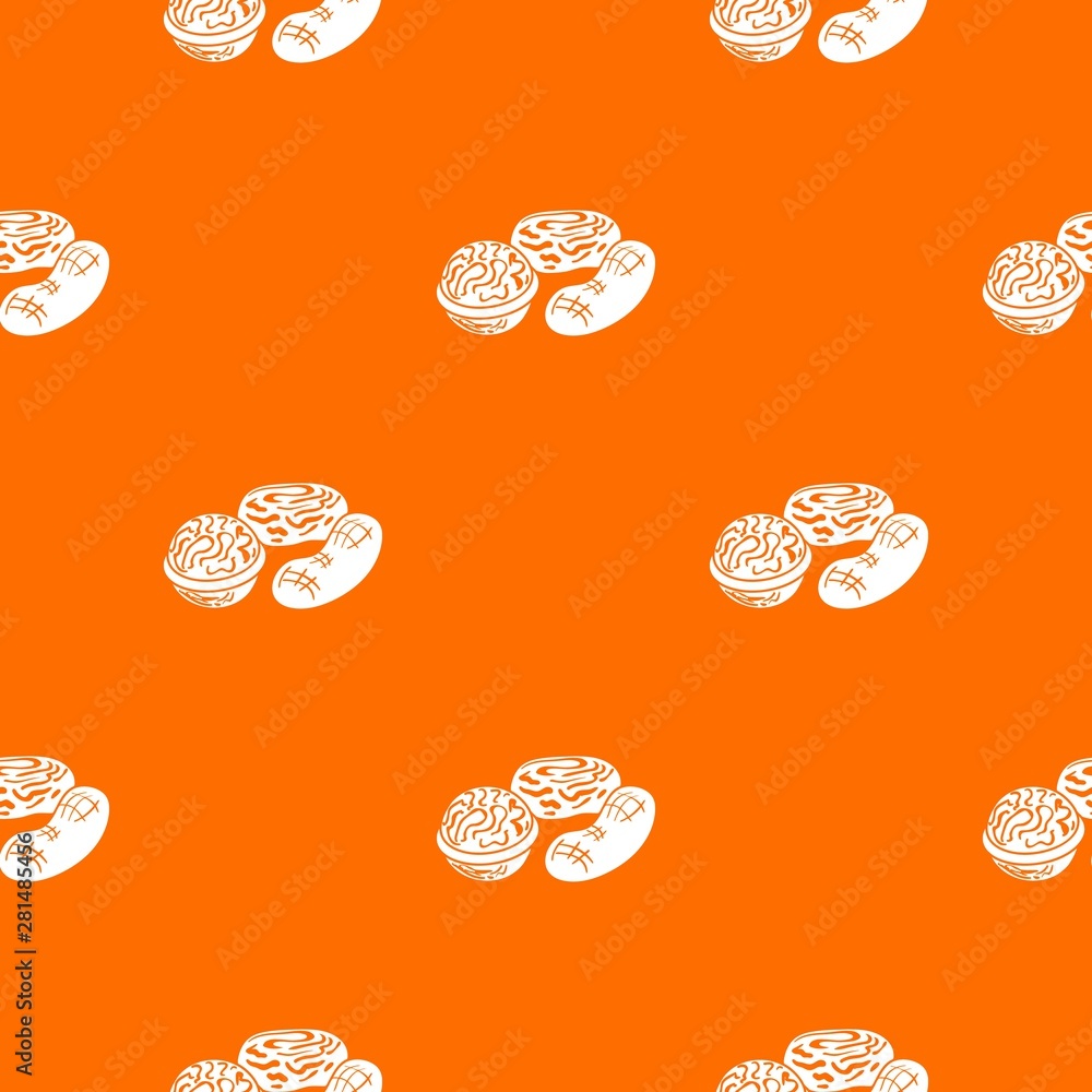 Poster nuts pattern vector orange for any web design best