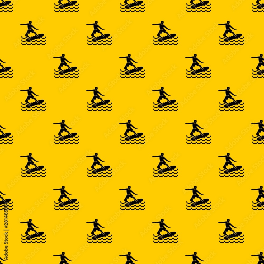 Poster surfer man pattern seamless vector repeat geometric yellow for any design